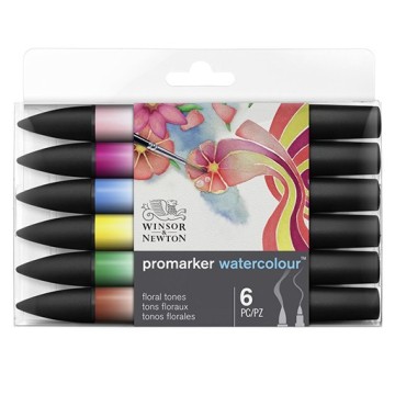 WINSOR & NEWTON PROMARKER WATERCOLOUR SET 6 TONALITÀ FLOREALI