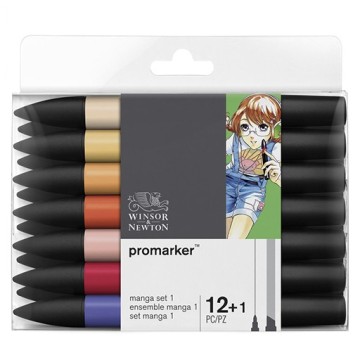 WINSOR & NEWTON PROMARKER SET 12+1 MANGA PACCHETTO DI ESPANSIONE 1