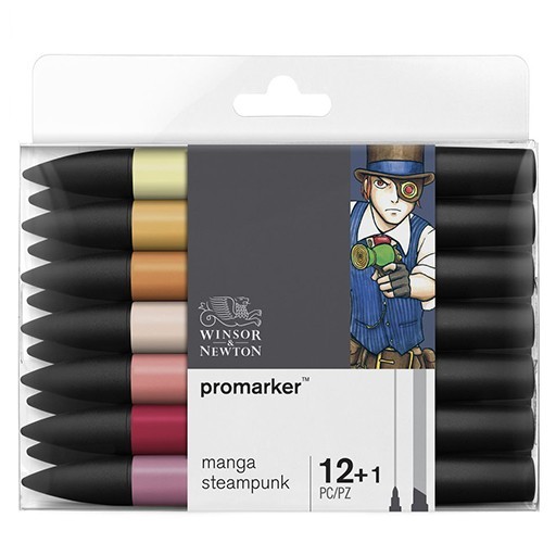 WINSOR & NEWTON PROMARKER SET OF 12+1 MANGA STEAMPUNK