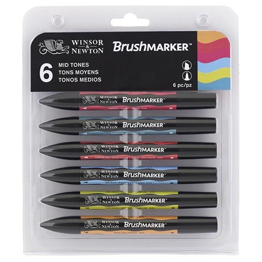 WINSOR & NEWTON PROMARKER BRUSH SET 6 MITTELTÖNE