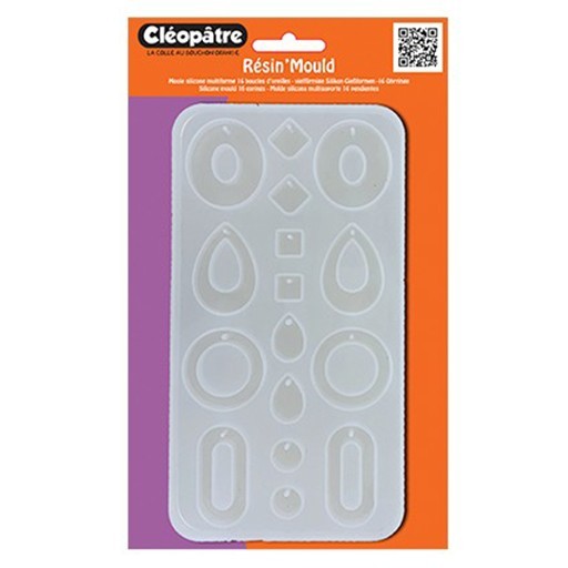 CLÉOPÂTRE STAMPO IN SILICONE PER RESINA MULTIFORME 16 ORECCHINI