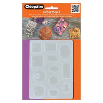 CLÉOPÂTRE STAMPO IN SILICONE PER RESINA 12 FORME PER CIONDOLI