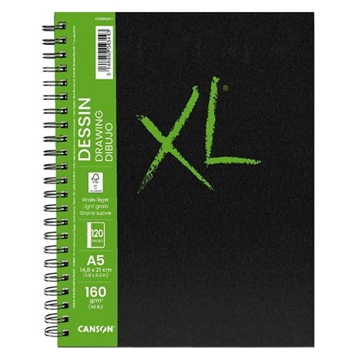 CANSON XL DRAWING BOOK HARDCOVER SPIRAL PAD 160 G