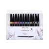 PENTEL ARTIST BRUSH SIGN PEN SET 12 PINSELSTIFTE MIT EXTRA FEINER SPITZE