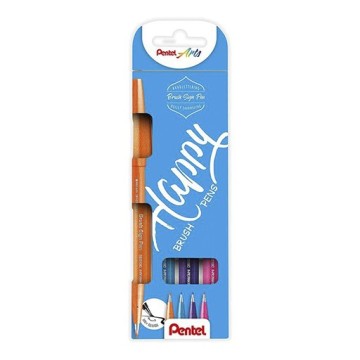 PENTEL TOUCH HAPPY SET 4 PENNARELLI PUNTA PENNELLO