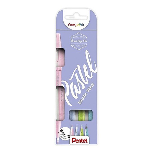 PENTEL TOUCH PASTEL SET 4 ROTULADORES PUNTA DE PINCEL