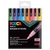 UNI POSCA PC3M 8C SET 8 ROTULADORES ACRÍLICOS  0,9-1,3 MM -  SP COLORES PURPURINA