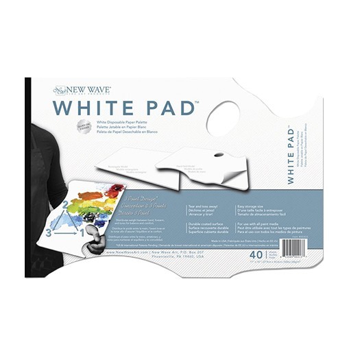 NEW WAVE WHITE PAD PAPER PALETTE - TAVOLOZZA DI CARTA BIANCA 40 FOGLI
