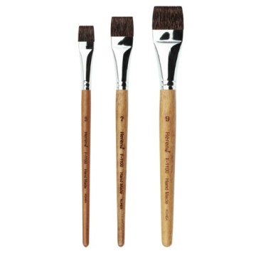 HEREND SET 3 PENNELLI PIATTI PELO DI VAIO CHIPMUNK MANICO CORTO SERIE F-1100