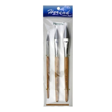 HEREND SET 3 PENNELLI FLOWER BRUSH VAIO PETIT GRIS MANICO CORTO SERIE RF-8800