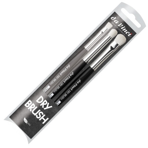 DA VINCI DRY BRUSH SET 3 PINCEAUX MANCHE COURT SÉRIE 4179