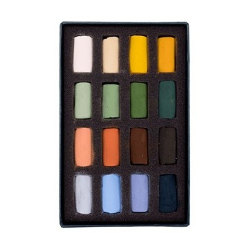 UNISON SOFT PASTELS SCATOLA CARTONE 16 MEZZI PASTELLI MORBIDI SET PAESAGGIO