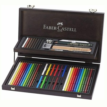 FABER-CASTELL SCATOLA LEGNO ART & GRAPHIC COMPENDIUM 54 PEZZI