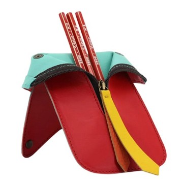 VIARCO PENCIL JACKET PORTAMATITE IN PELLE COLORI ASSORTITI CON 3 MATITE HB