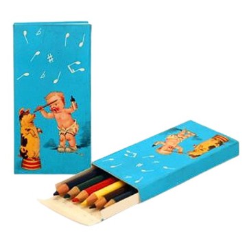 VIARCO BOÎTE 6 CRAYONS DE COULEUR COFFRET 1931-9 PIGGY VINTAGE