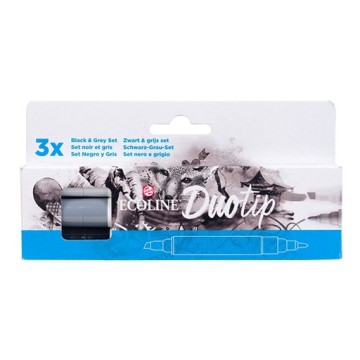 ECOLINE DUOTIP PEN - ASTUCCIO PENNARELLI CON INCHIOSTRO A BASE D'ACQUA 3 COLORI