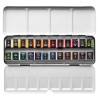 ETCHR AQUARELLFARBEN SET PREMIUM STUDENT GRADE 24 HALBE NÄPFCHEN IM METALLKASTEN