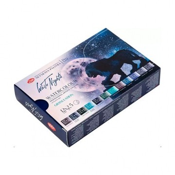 WHITE NIGHTS SCATOLA ACQUERELLI 12 GODET COLORI GRANULATI
