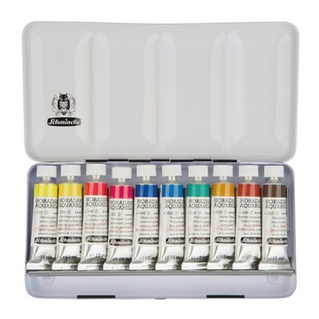 SCHMINCKE HORADAM AQUARELL SCATOLA METALLO ACQUERELLI 10 TUBETTI 15 ML