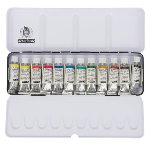 SCHMINCKE HORADAM AQUARELL SCATOLA METALLO ACQUERELLI 12 TUBETTI 5 ML
