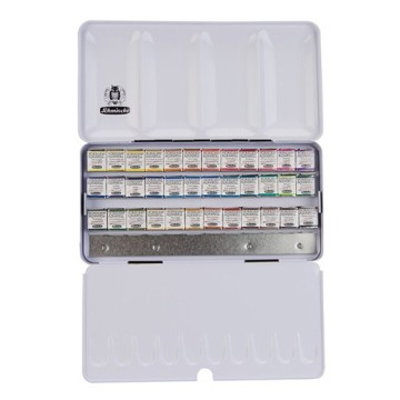 SCHMINCKE HORADAM AQUARELL SCATOLA METALLO ACQUERELLI 36 MEZZI GODET