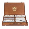 SCHMINCKE AQUARELLE HORADAM COFFRET BOIS 47 GODETS 1 GODET ONETZ 1 PALETTE EN PORCELAINE ET 2 PINCEAUX DA VINCI