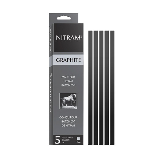 NITRAM ETUI 5 GRAPHITKREIDE-STÄBCHEN VIERECKIG