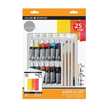 DALER ROWNEY SIMPLY ACRYLIC SET ACRILICO 25 PEZZI