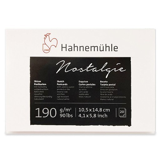 HAHNEMÜHLE NOSTALGIE BLOCCO 20 CARTOLINE PER SCHIZZI 190 G