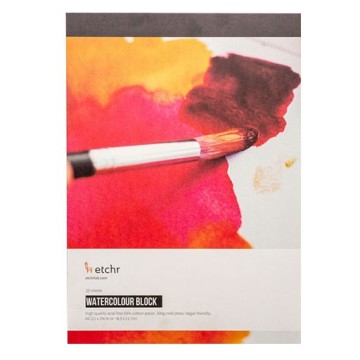 ETCHR WATERCOLOUR PAPER BLOCK - AQUARELLBLOCK 50% BAUMWOLLE 300 G