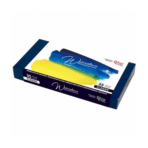 ROSA GALLERY WATERCOLOUR METAL BOX CLASSIC SET OF 35 PANS