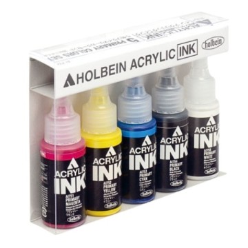 HOLBEIN ACRYLIC INK PRIMARY SET 5 COLORI DA 30 ML