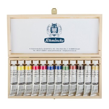 SCHMINCKE CALLIGRAPHY SCATOLA LEGNO GOUACHE 12 X 20 ML