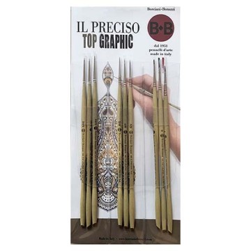 BORCIANI E BONAZZI SET 9 PENNELLI TOP GRAPHIC IL PRECISO
