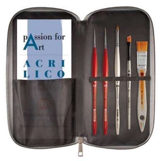 BORCIANI E BONAZZI PASSION FOR ART - KIT 3 PINCELES ACRÍLICO MANGO CORTO