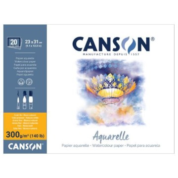 CANSON AQUARELLE BLOCCO PER ACQUERELLO 300 G COTONE 60%