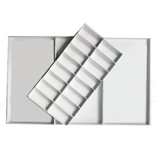ARTEMIRANDA REFILLABLE METAL WATERCOLOUR PALETTE BOX WHITE LACQUERED WITH 16 WELLS