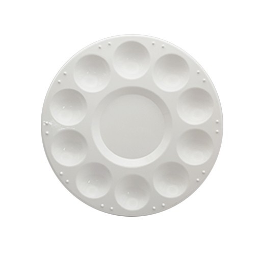 RAW ART MATERIALS TAVOLOZZA TONDA IN PLASTICA 17 CM 10 POZZETTI