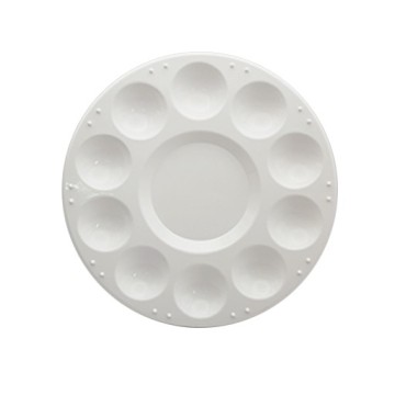 RAW ART MATERIALS TAVOLOZZA TONDA IN PLASTICA 17 CM 10 POZZETTI