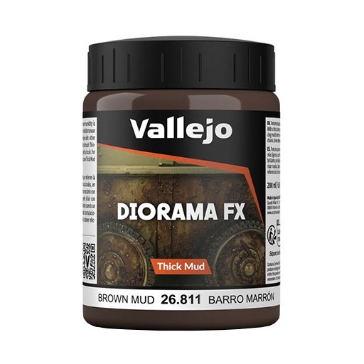 VALLEJO DIORAMA EFFECTS BOUE ÉPAISSE MARRON POUR MODÉLISME 26811