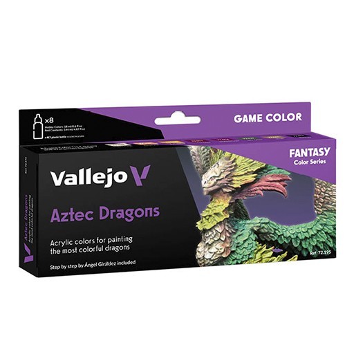 VALLEJO GAME COLOR SET FANTASY 8 COLORES AZTEC DRAGONS POR ÁNGEL GIRÁLDEZ 72306