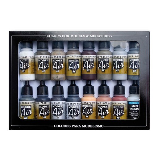 VALLEJO MODEL AIR SET 16 COLORES ENVEJECIMIENTO 71194