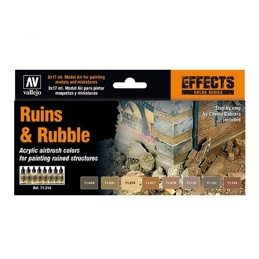 VALLEJO EFFECTS RUINEN & SCHUTT SET 8 MODEL AIR FARBEN 71214