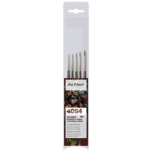 DA VINCI SET 5 PINCEAUX COLINEO POUR MINIATURES ET DÉTAILS MANCHE COURT SÉRIE 4054