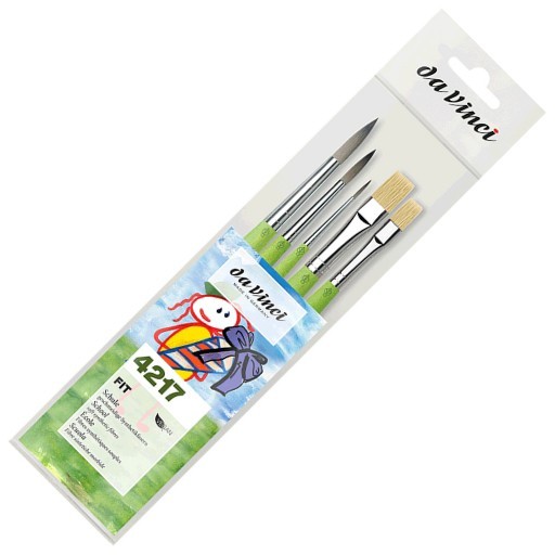 DA VINCI SET 5 PINCEAUX FIT SYNTHETICS & SYNTHETIC BRISTLE MANCHE COURT SÉRIE 4217