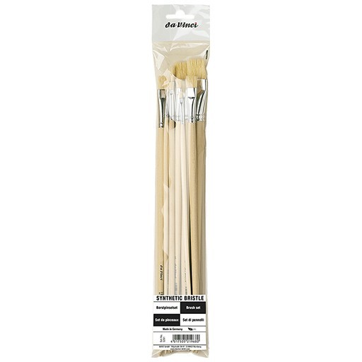 DA VINCI SET 8 PINCELES PLANOS SYNTHETIC BRISTLE SINTÉTICOS MANGO LARGO PARA ÓLEO SERIE 5291