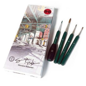 BORCIANI E BONAZZI SET 4 PENNELLI HYPERREALISM PRECISION EDIZIONE GIOVANNI BALZARANI