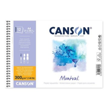 CANSON MONTVAL BLOCCO PER ACQUERELLO SPIRALATO 300 G