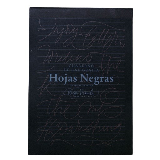 BEGO VIÑUELA CARNET DE CALLIGRAPHIE PAPIER NOIR LIGNÉ 100 FEUILLES