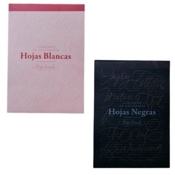 BEGO VIÑUELA SET QUADERNI DI CALLIGRAFIA FOGLI BIANCHI E NERI